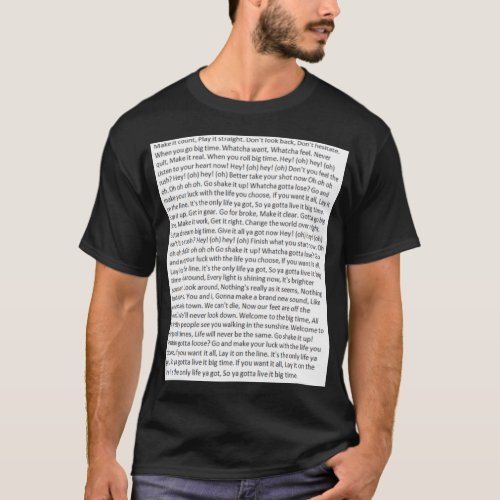 Lyrics to Big Time Rush   T_Shirt