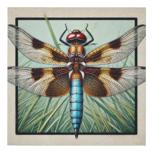 Lyriothemis Dragonfly 130624IREF120 _ Watercolor Faux Canvas Print