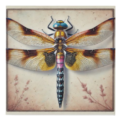 Lyriothemis Dragonfly 240624IREF117 _ Watercolor Faux Canvas Print