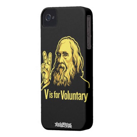 Lysander Spooner V Is For Voluntary Iphone 4/4s Ca Iphone 4 Cover