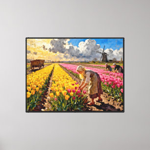 “Lysbeth in the Amber Light” - A Dutch Landscape Canvas Print