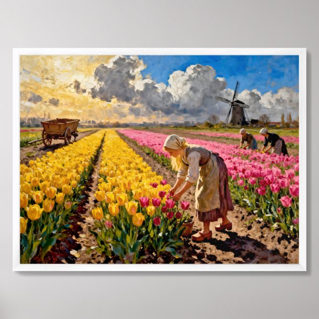 “Lysbeth in the Amber Light” - A Dutch Landscape Framed Art (Framed Front)