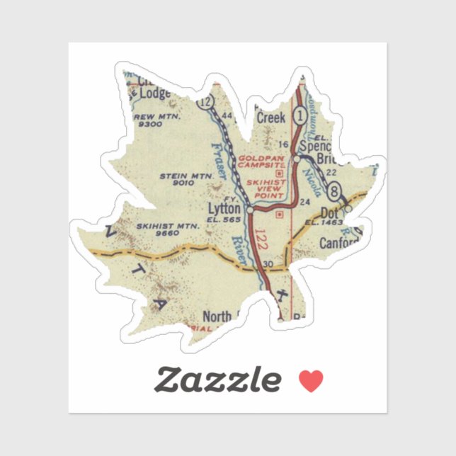Lytton BC Map Sticker (Sheet)