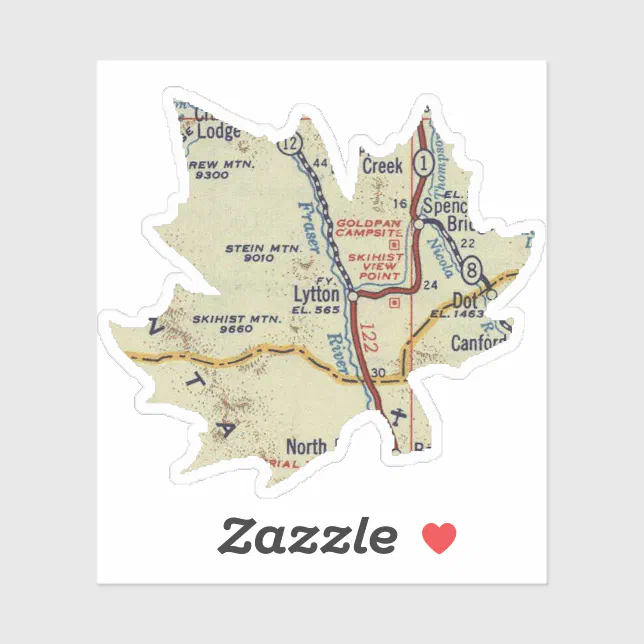 Lytton BC Map Sticker | Zazzle