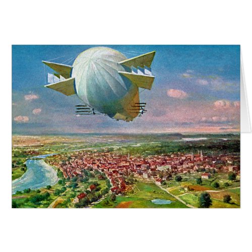 LZ3 Zeppelin Vintage Postcard 1908 Restored
