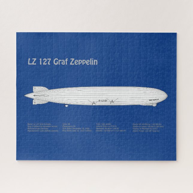 LZ 127 Graf Zeppelin - Airship Blueprint Plans ABD Jigsaw Puzzle (Horizontal)