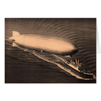 LZ-127 Graf Zeppelin over German Ocean Liner Cards