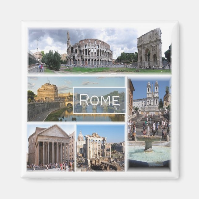 LZO001 ROME, Mosaic, Lazio, Italy, Fridge Magnet (Front)