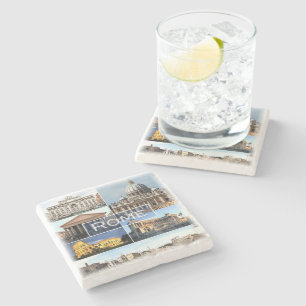 LZO002 ROME, Lazio, Italy, Stone Coaster