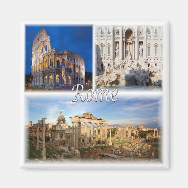 LZO005 ROME, Mosaic, Lazio, Italy, Fridge Magnet (Front)