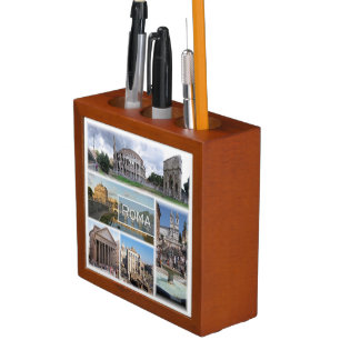 LZO006 ROME, Mosaic, Lazio, Italy, Desk Organizer