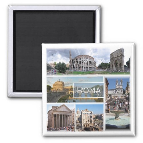 LZO006 ROME Mosaic Lazio Italy Fridge Magnet