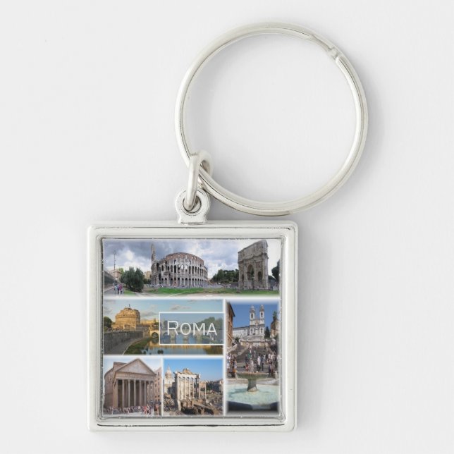 LZO006 ROME, Mosaic, Lazio, Italy, Keychain (Front)