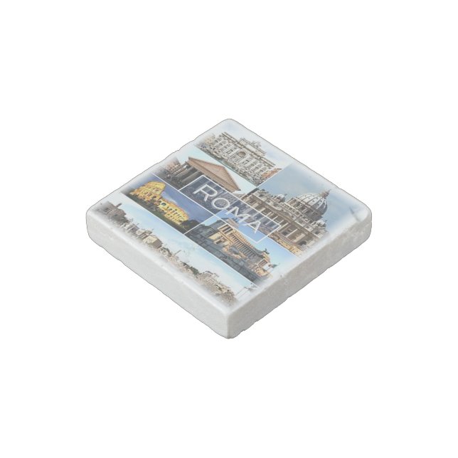 LZO010 mosaic of ROME, Lazio, Italy, Fridge Stone Magnet (Angled)