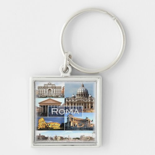 LZO010 mosaic of ROME Lazio Italy Keychain