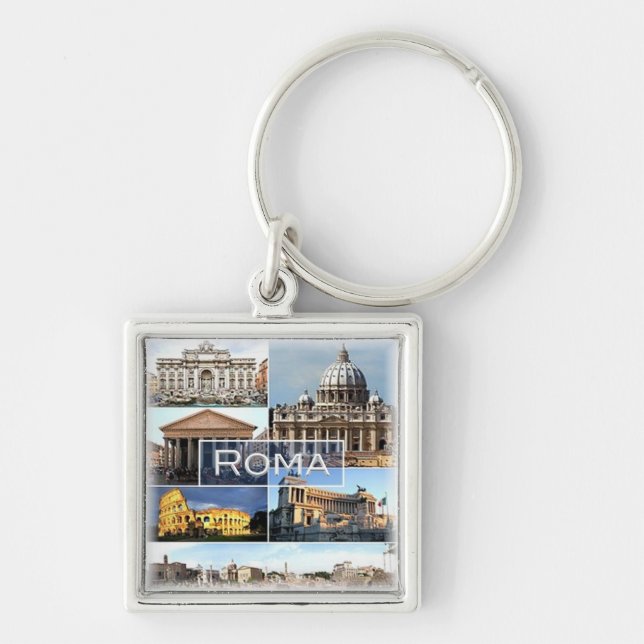 LZO010 mosaic of ROME, Lazio, Italy, Keychain (Front)