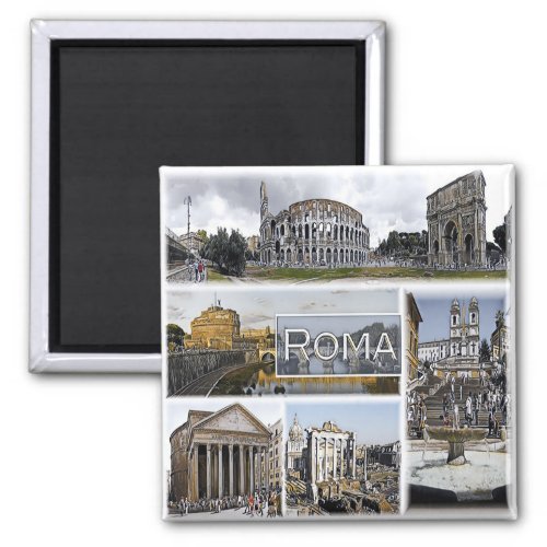 LZO012  ROME Colosseum Pantheon Fridge Magnet
