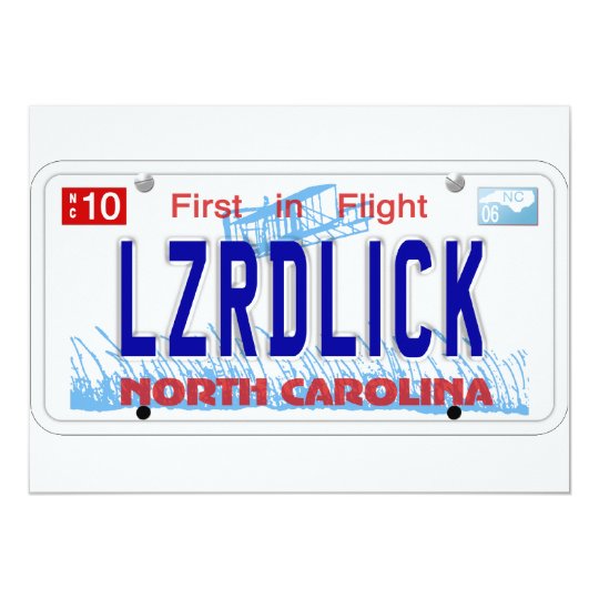 LZRDLICK NC Plate Card