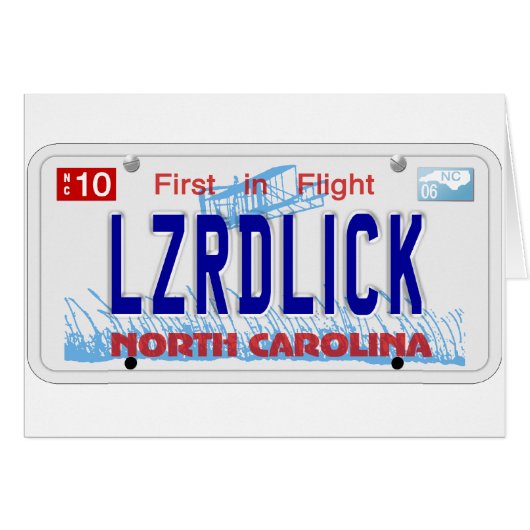 LZRDLICK NC Plate Cards (Front Horizontal)