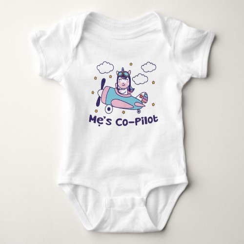 Mẹs Co_Pilot _ Cute Rainbow Unicorn in an Airplan Baby Bodysuit