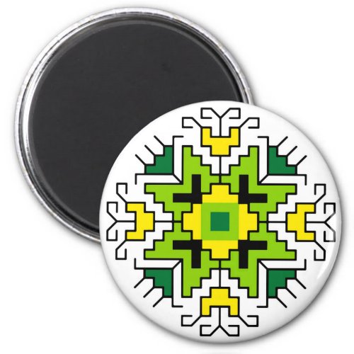 M0014 Magnet Bulgarian folk motif shevitsa green