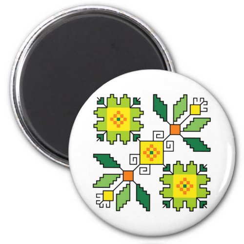 M0024 Magnet Bulgarian folk motif shevitsa green