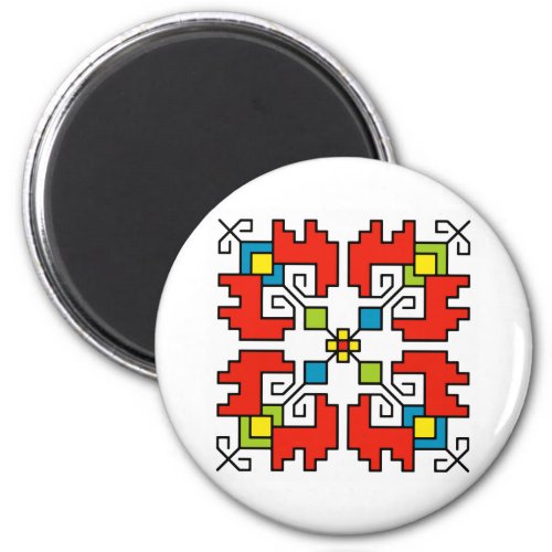 M0081 Magnet Bulgarian folk motif shevitsa red