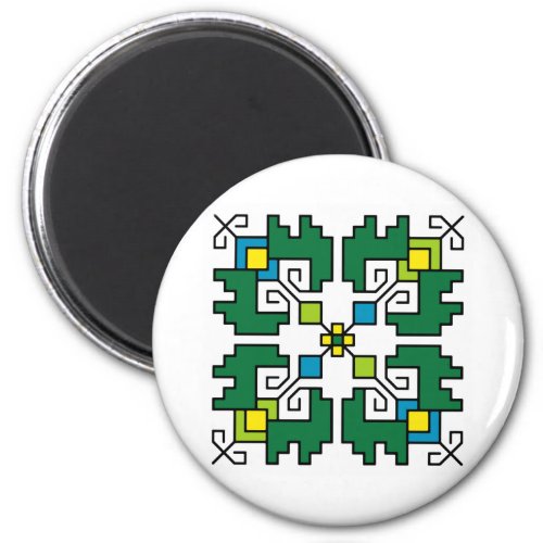 M0084 Magnet Bulgarian folk motif shevitsa green