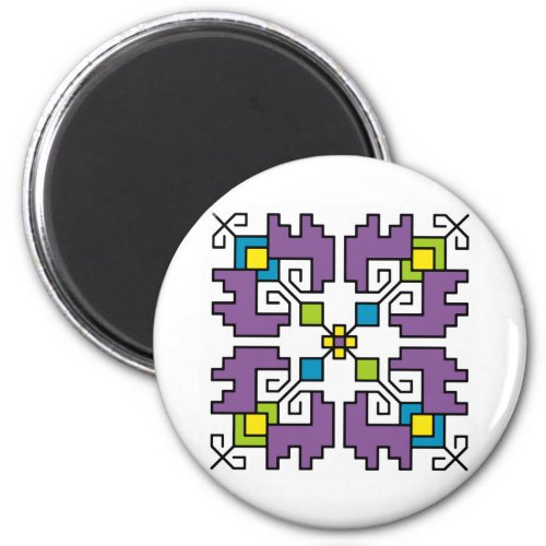 M0086 Magnet Bulgarian folk motif shevitsa purple