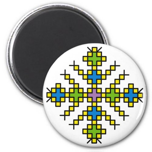 M0113 Magnet Bulgarian folk motif shevitsa yellow