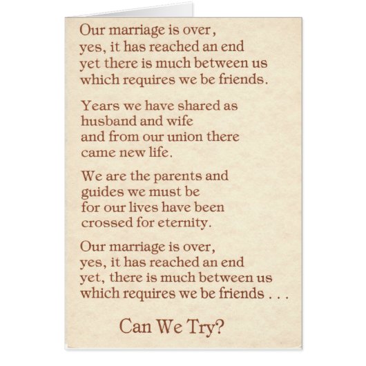 M04: Our Marriage is Over Cards (Front)