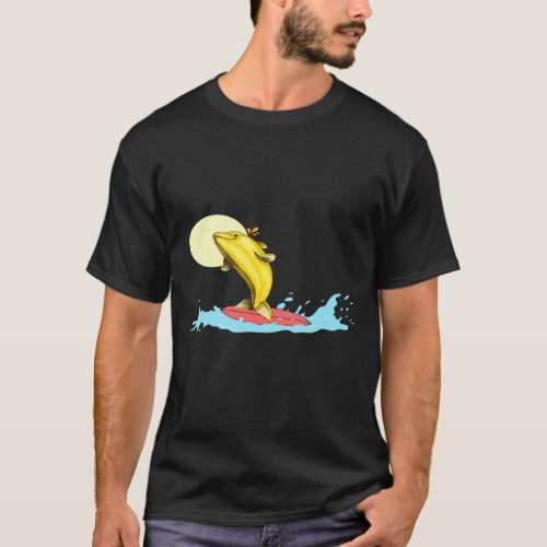 M0nkey Apparel Banana Dolphin Surfer Unisex Gr T_Shirt
