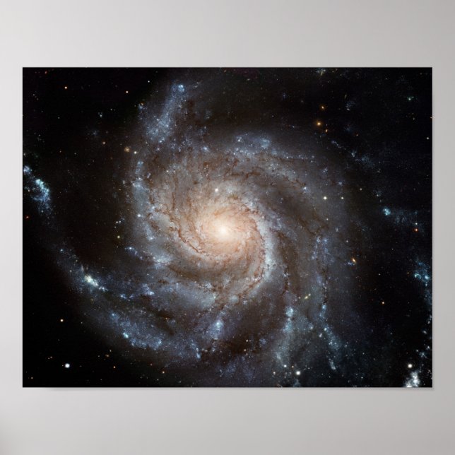 M101 Pinwheel Spiral Galaxy NASA Poster (Front)
