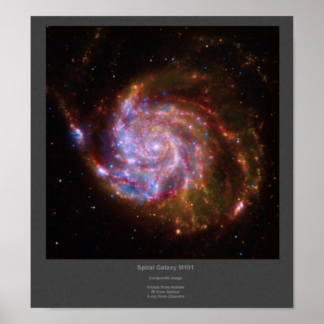 M101 Spiral Galaxy composite image poster (Front)