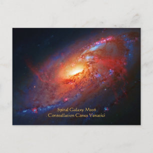 M106 Spiral Galaxy, Canes Venatici Postcard