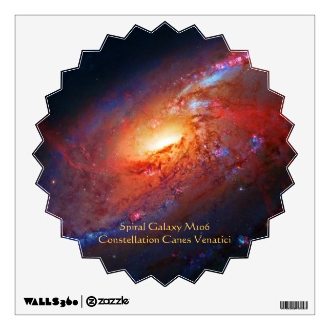M106 Spiral Galaxy, Canes Venatici Wall Sticker (Front)