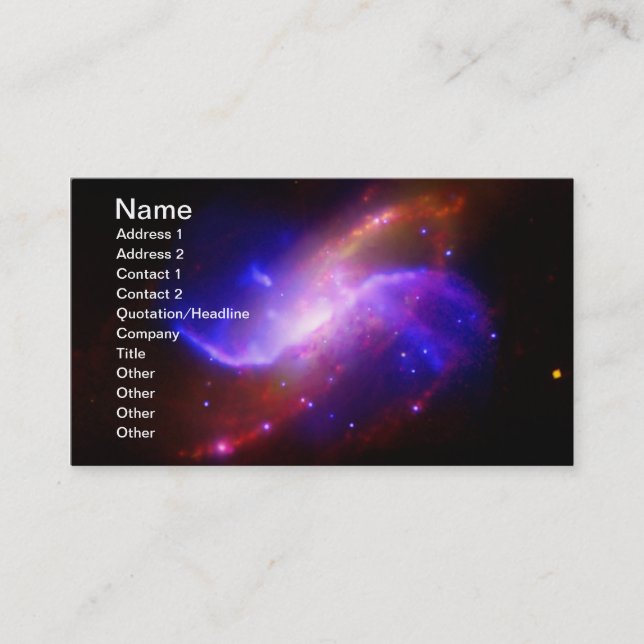 M106 Spiral Galaxy emission NASA Business Card (Front)
