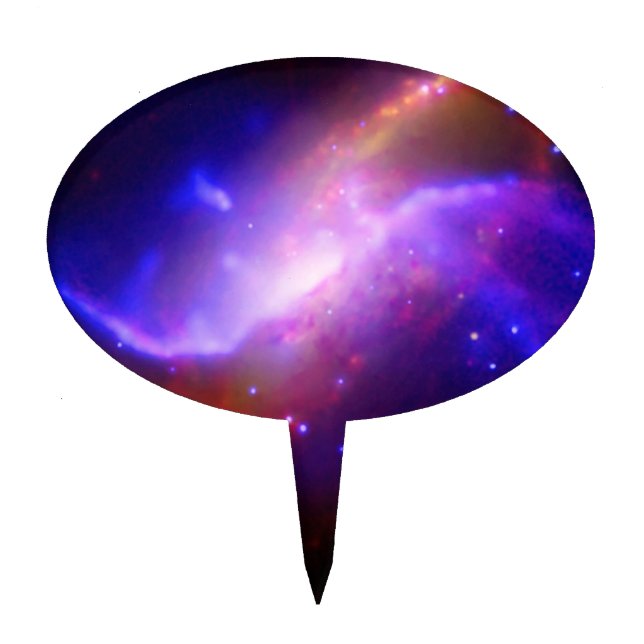 M106 Spiral Galaxy emission NASA Cake Topper (Front)
