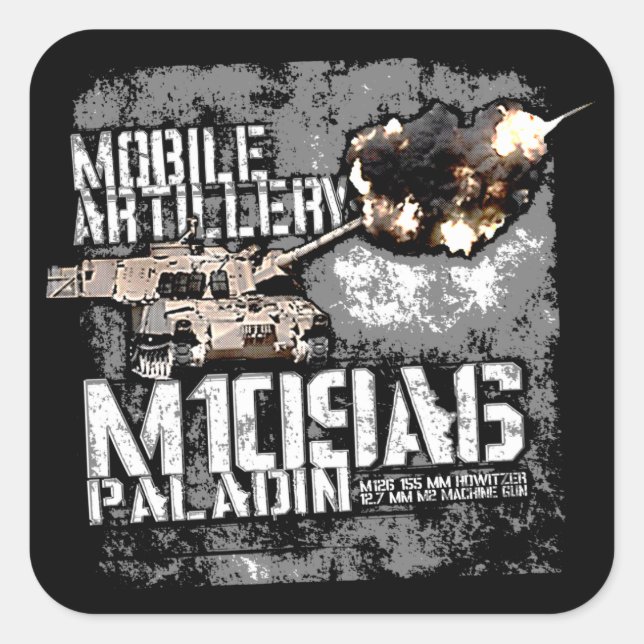 M109 howitzer square sticker (Front)