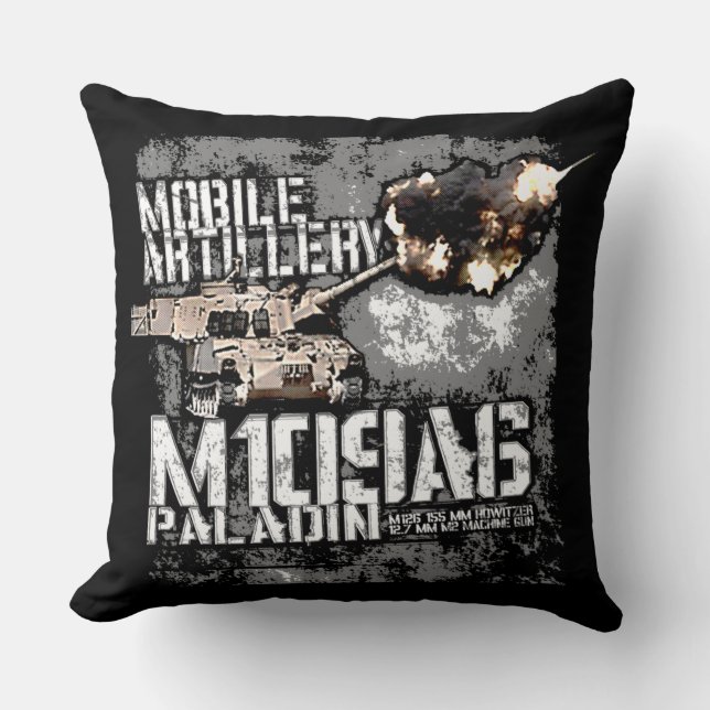 M109 howitzer throw pillow (Front)