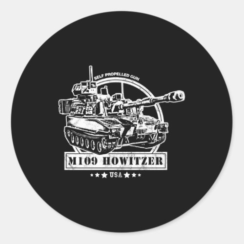 M109 Self Propelled Howitzer Classic Round Sticker