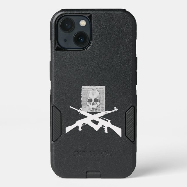 M16 and AK-47 Skull and Crossbones Otterbox iPhone Case (Back)