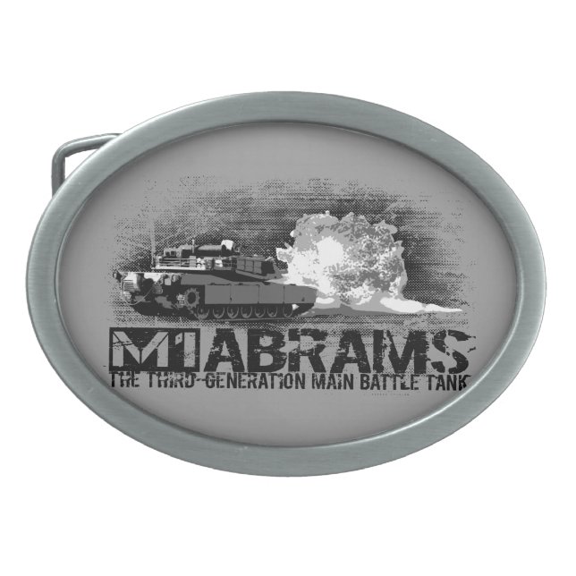 M1 Abrams Oval Belt Buckle (Front)