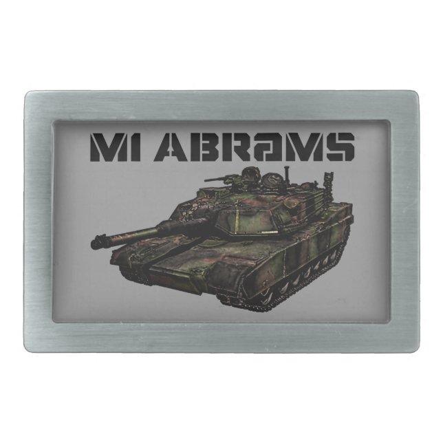 M1 Abrams Rectangular Belt Buckle (Front)