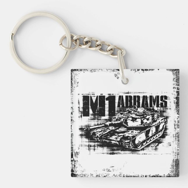 M1 Abrams Square (double-sided) Keychain (Front)