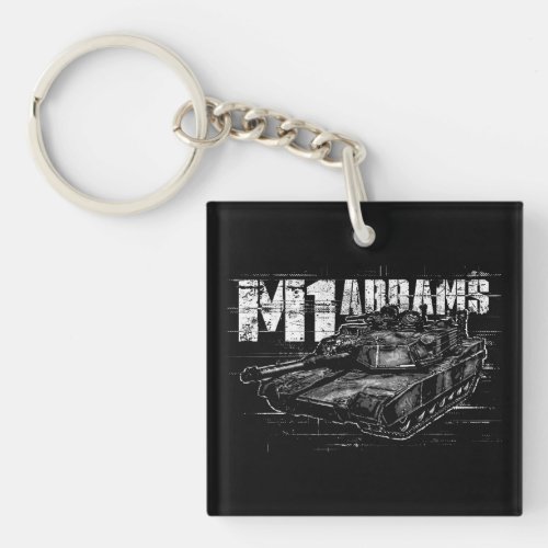 M1 Abrams Square double_sided Keychain