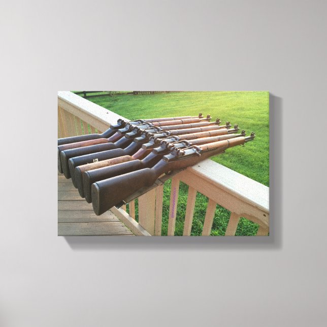 M1 Garand Group Photo at Sunset Canvas Print (Front)