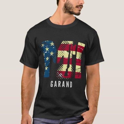 M1 Rifle Garand WW2 USA Flag American Gun Owners T_Shirt
