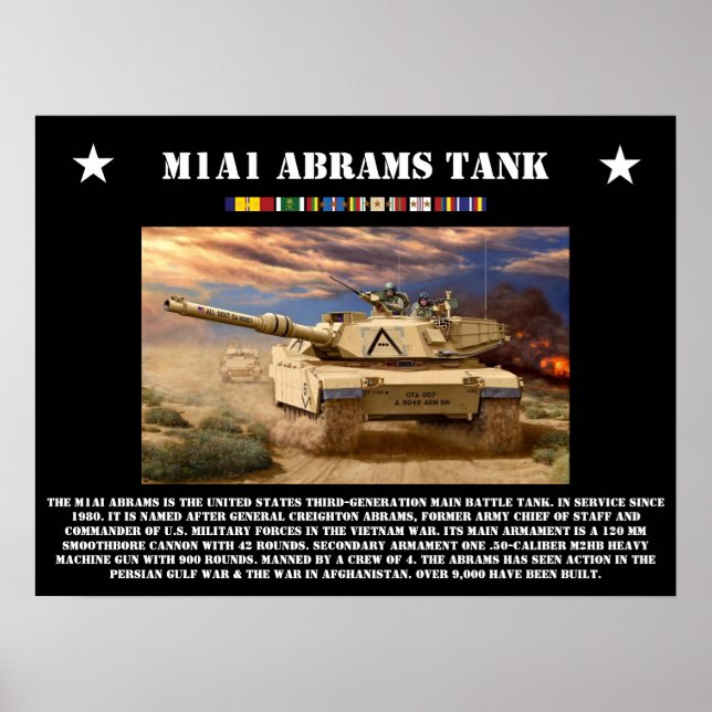 M1A1 Abrams Tank Poster (Front)