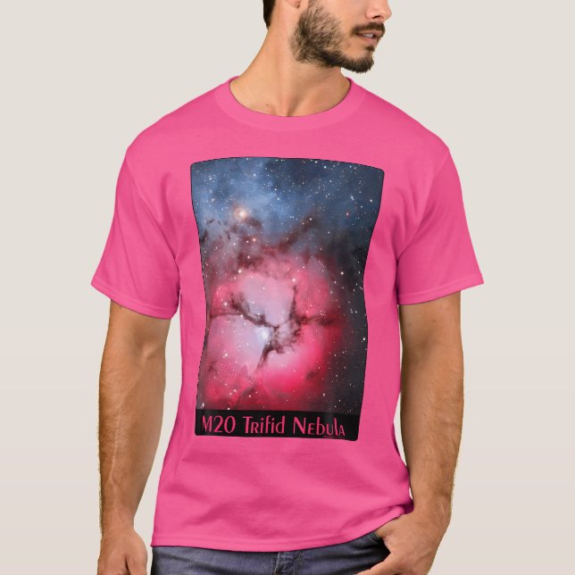 M20 Trifid Nebula Messier Object 20 Space Astronom T-Shirt (Front)